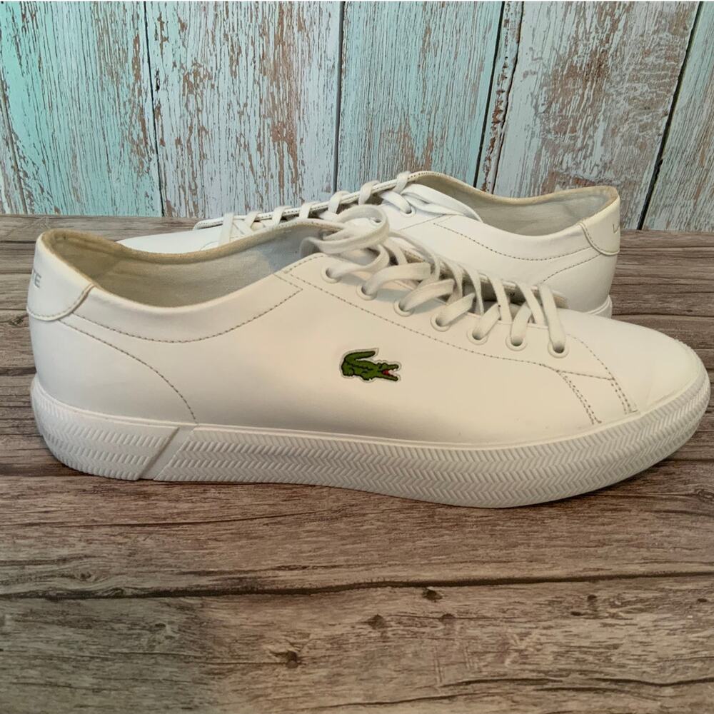 Lacoste Men's White Tennis Shoes Size 10.5 Y2K Preppy Sneakers